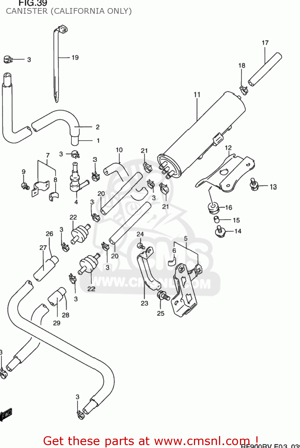 CANISTER (CALIFORNIA ONLY) RF900R 1997 (V) USA (E03)
