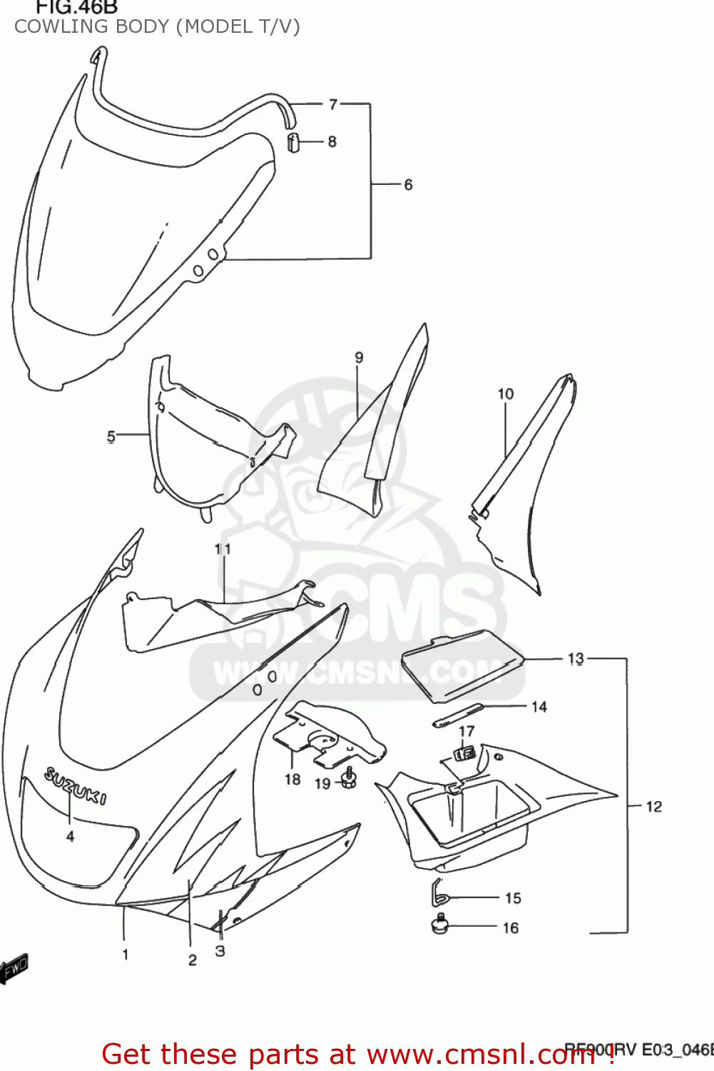 COWLING BODY (MODEL T/V) RF900R 1997 (V) USA (E03)
