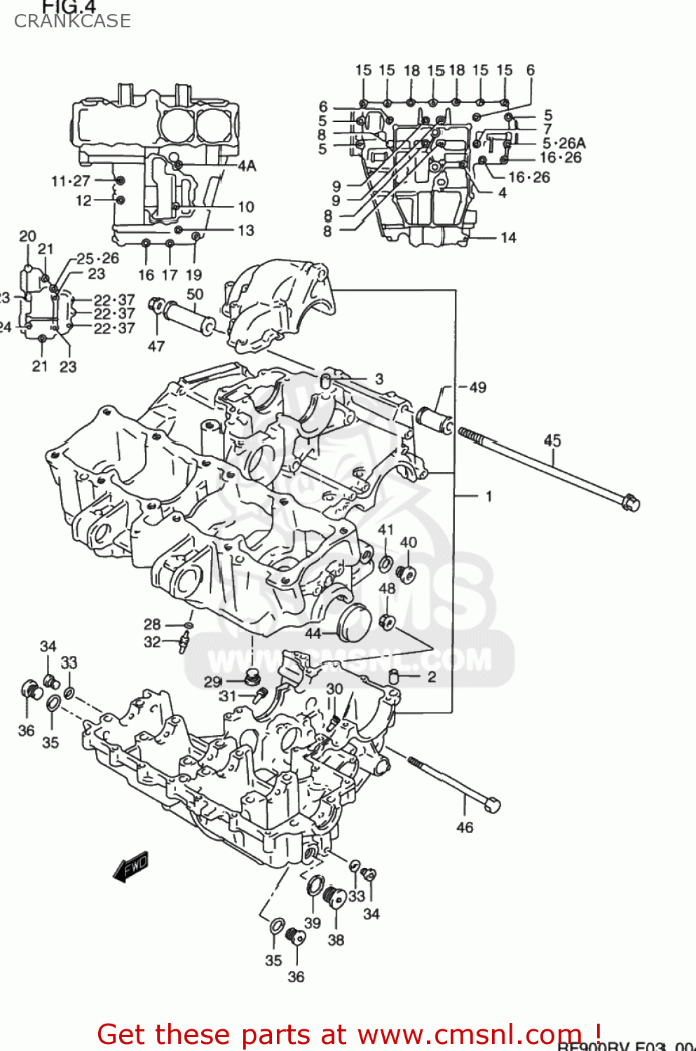 CRANKCASE RF900R 1997 (V) USA (E03)
