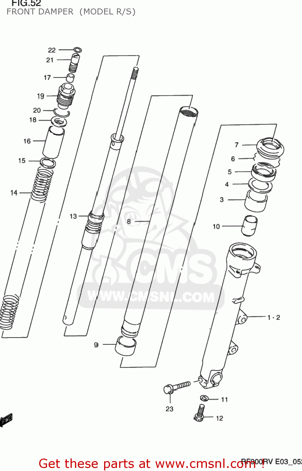FRONT DAMPER  (MODEL R/S) RF900R 1997 (V) USA (E03)