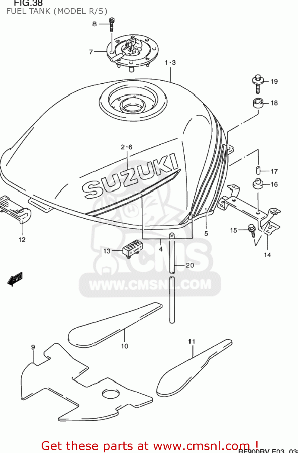 FUEL TANK (MODEL R/S) RF900R 1997 (V) USA (E03)