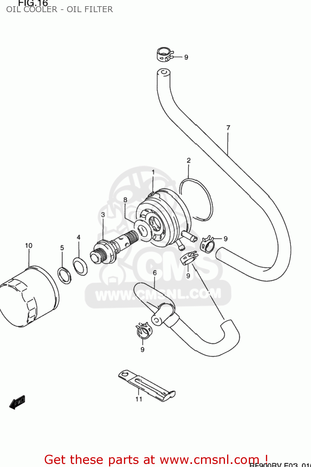 OIL COOLER - OIL FILTER RF900R 1997 (V) USA (E03)