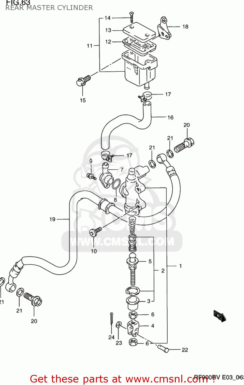 REAR MASTER CYLINDER RF900R 1997 (V) USA (E03)
