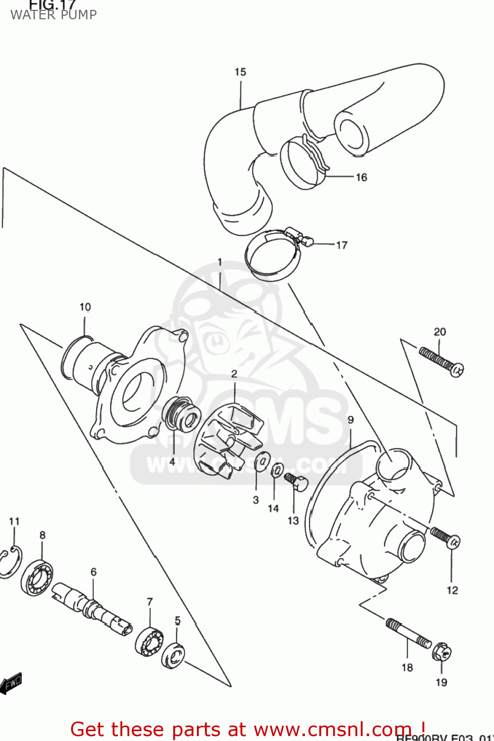 WATER PUMP RF900R 1997 (V) USA (E03)