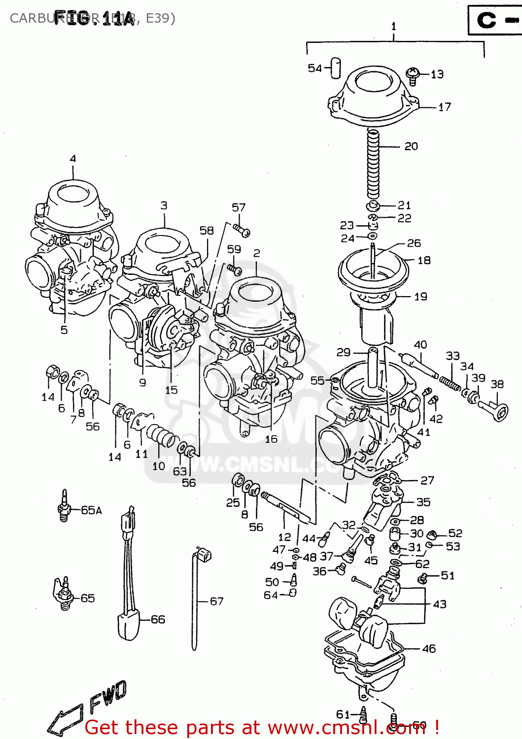 CARBURETOR (E18, E39) RF900R 1998 (W) (E02 E04 E18 E22 E24 E25 E34 E39) / P37