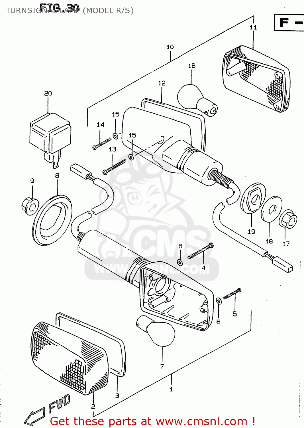 TURNSIGNAL LAMP (MODEL R/S) RF900R 1998 (W) (E02 E04 E18 E22 E24 E25 E34 E39) / P37