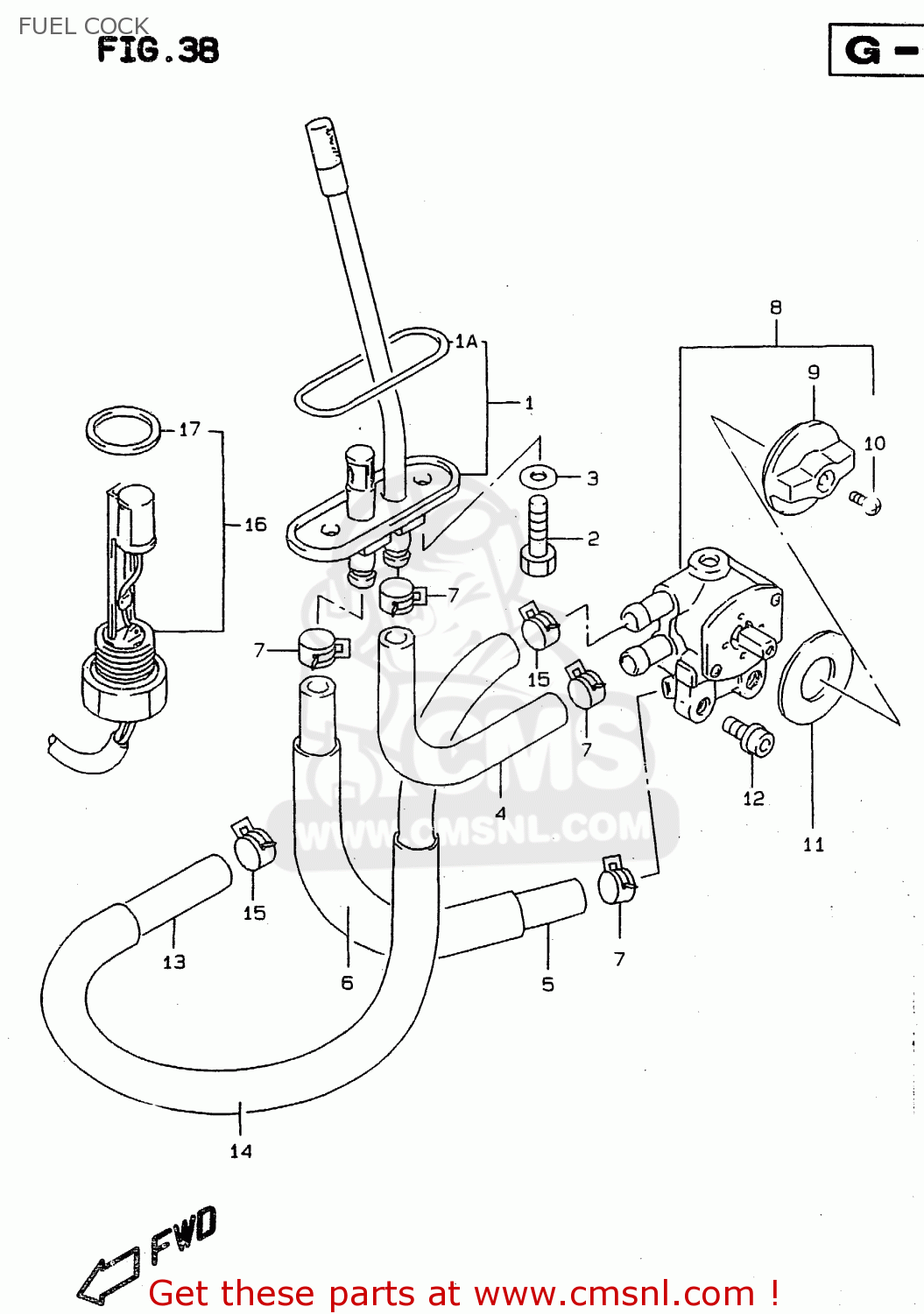 FUEL COCK RF900R 1998 (W) (E02 E04 E18 E22 E24 E25 E34 E39) / P37