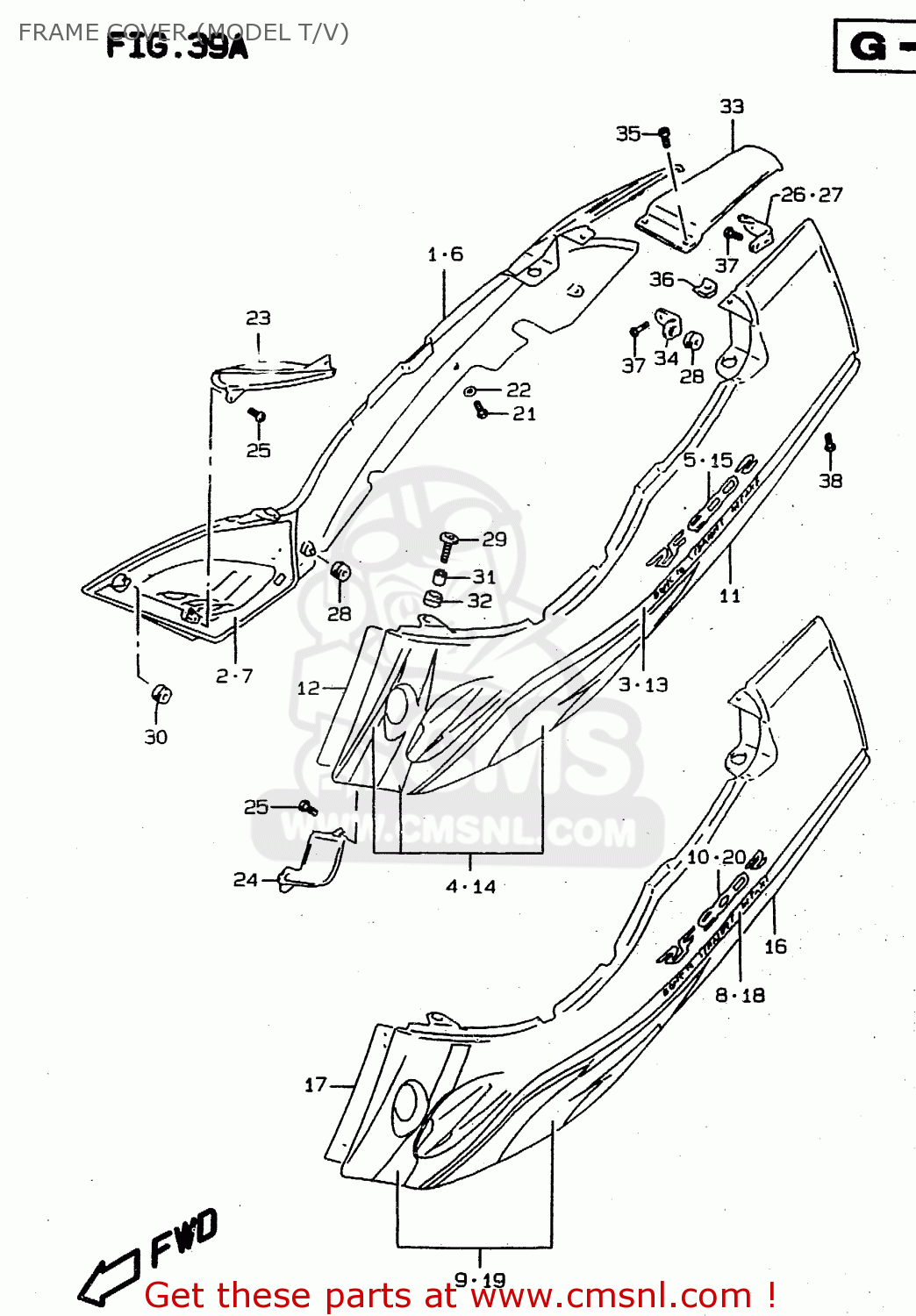 FRAME COVER (MODEL T/V) RF900R 1998 (W) (E02 E04 E18 E22 E24 E25 E34 E39) / P37