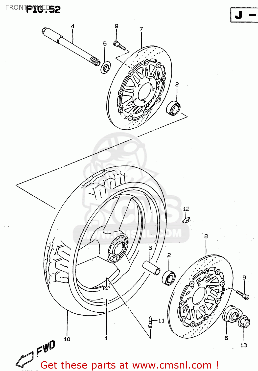 FRONT WHEEL RF900R 1998 (W) (E02 E04 E18 E22 E24 E25 E34 E39) / P37