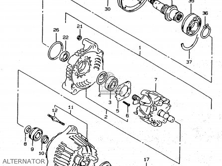ALTERNATOR - RF900R 1998 (W) (E02 E04 E18 E22 E24 E25 E34 E39) / P37