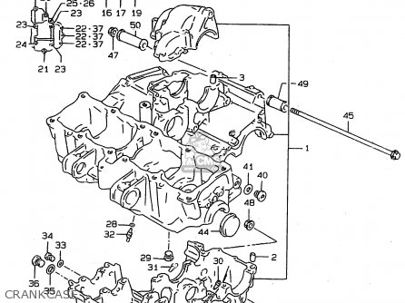 CRANKCASE - RF900R 1998 (W) (E02 E04 E18 E22 E24 E25 E34 E39) / P37