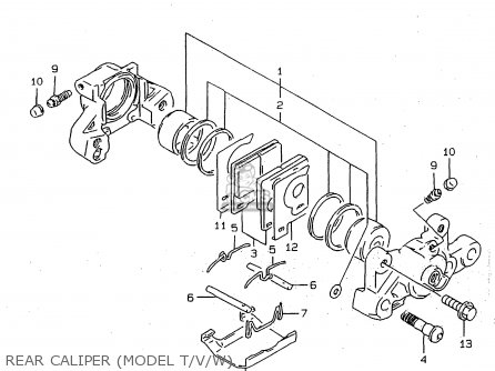 REAR CALIPER (MODEL T/V/W) - RF900R 1998 (W) (E02 E04 E18 E22 E24 E25 E34 E39) / P37