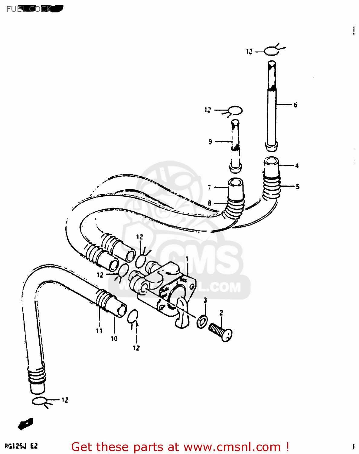 Suzuki RG125 1988 (J) FUEL COCK - buy original FUEL COCK spares online