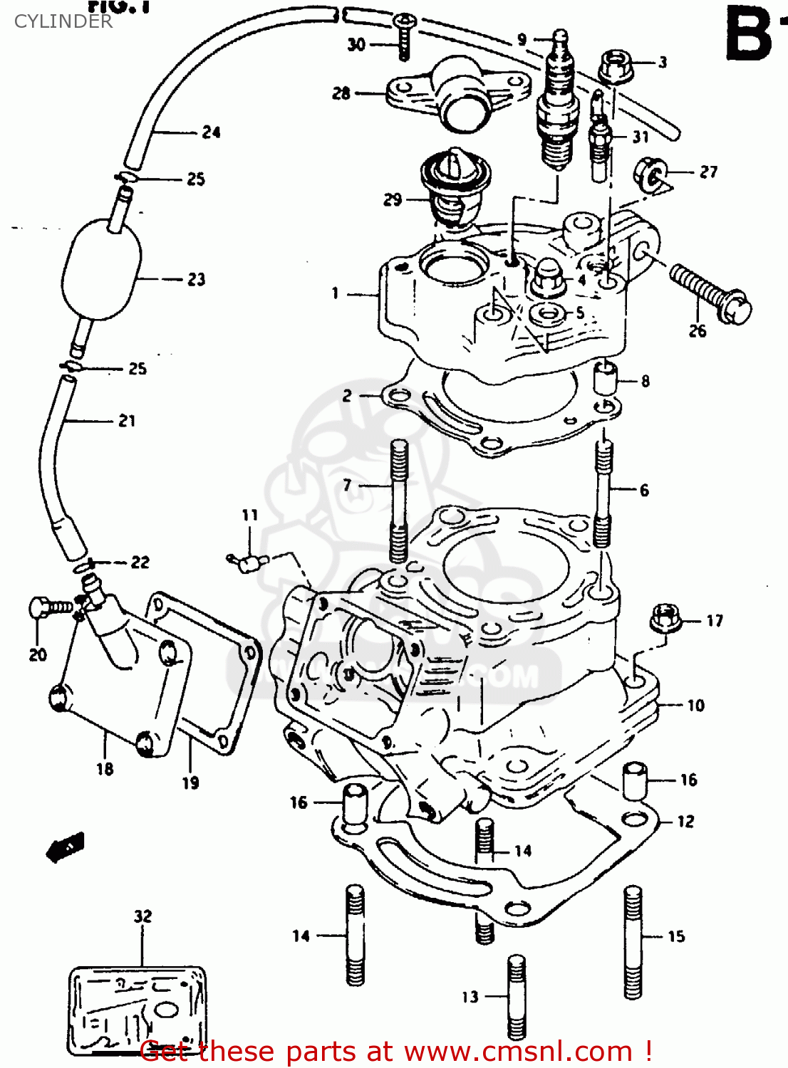 Suzuki Rg125 1992 (fun) Cylinder - schematic partsfiche