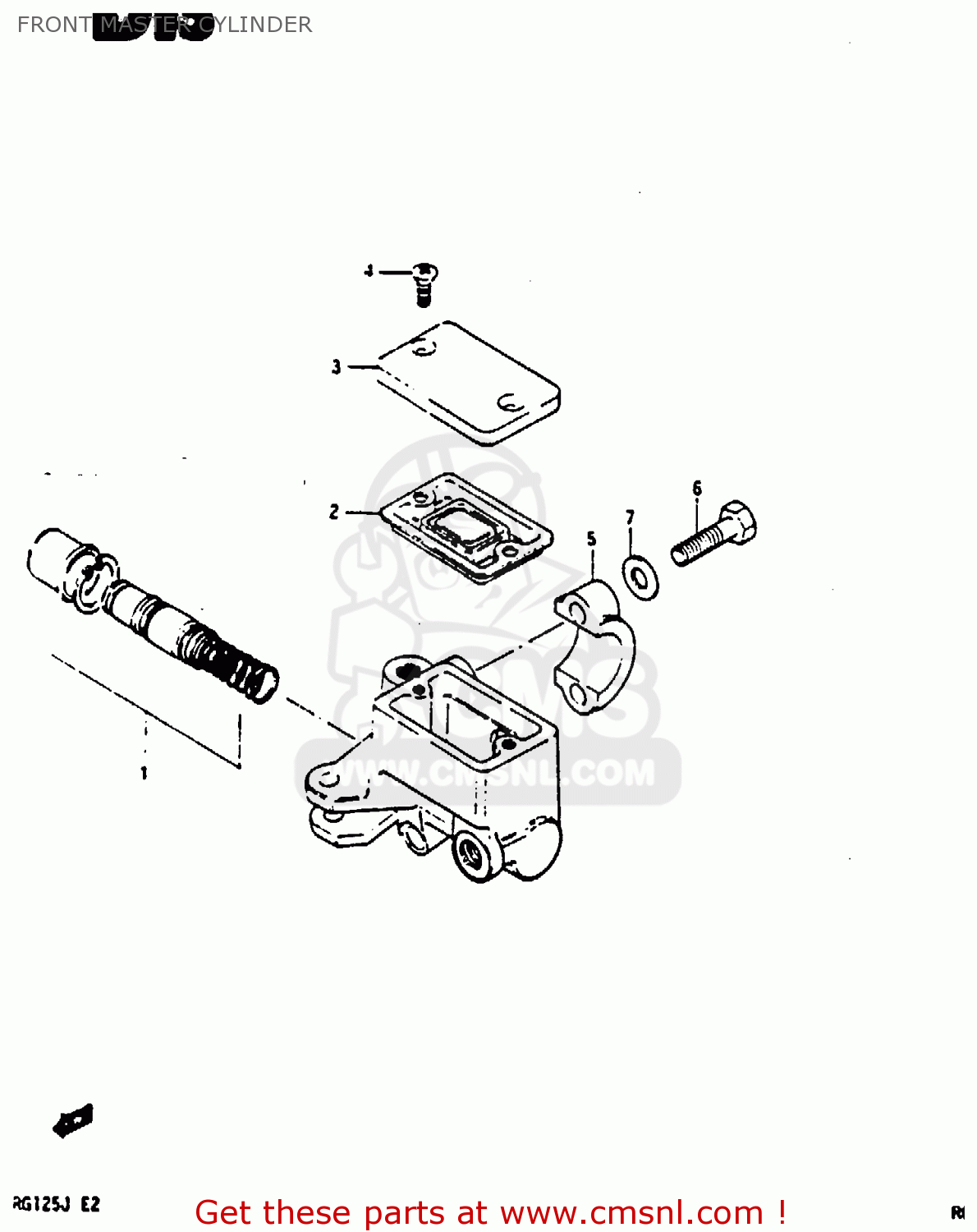 FRONT MASTER CYLINDER RG125A 1988 (J) (E04 E15 E17 E18 E30)