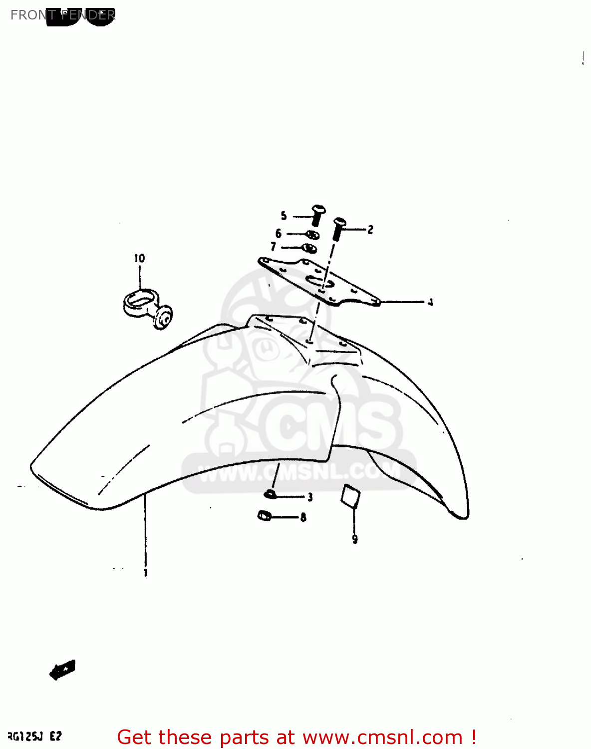 FRONT FENDER RG125AU 1988 (J) (E01)