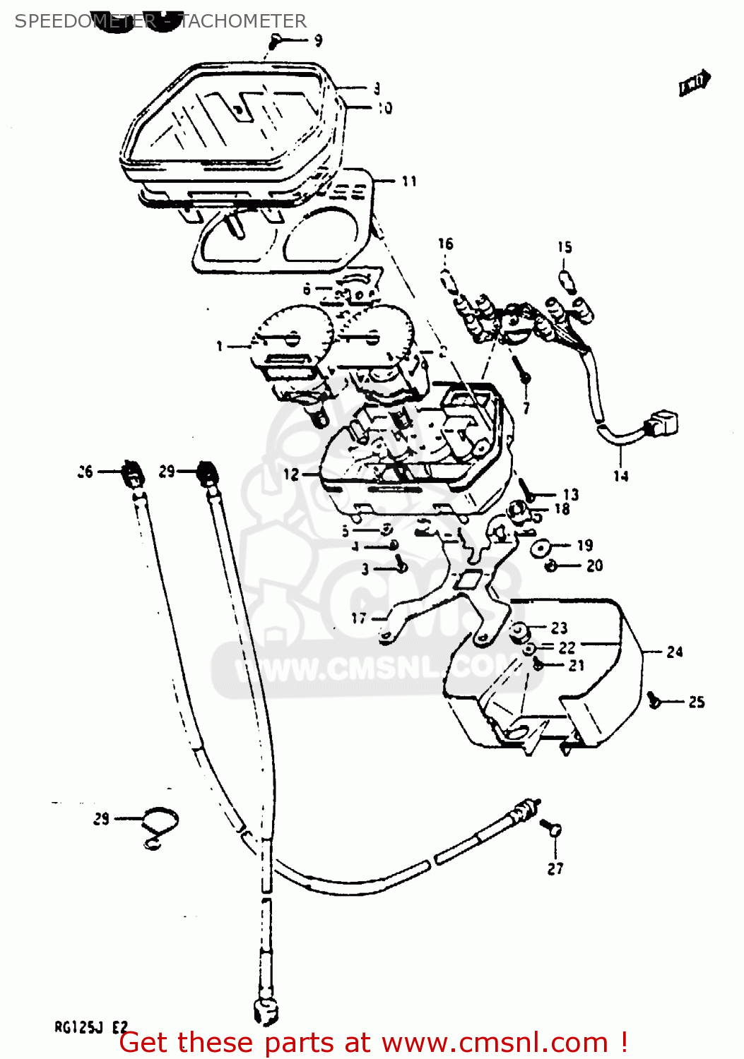 SPEEDOMETER - TACHOMETER RG125B 1988 (J)