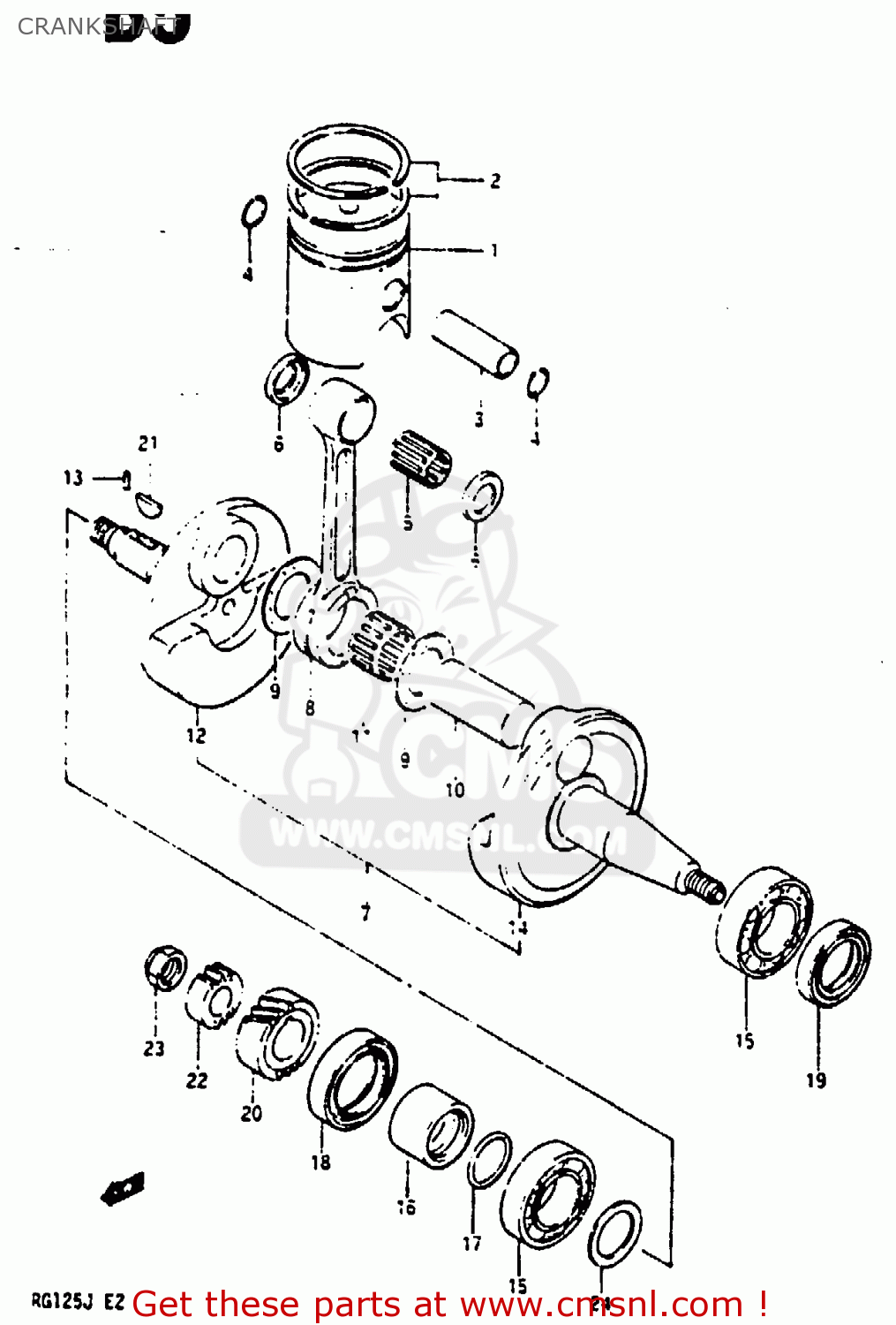 CRANKSHAFT RG125B 1988 (J)