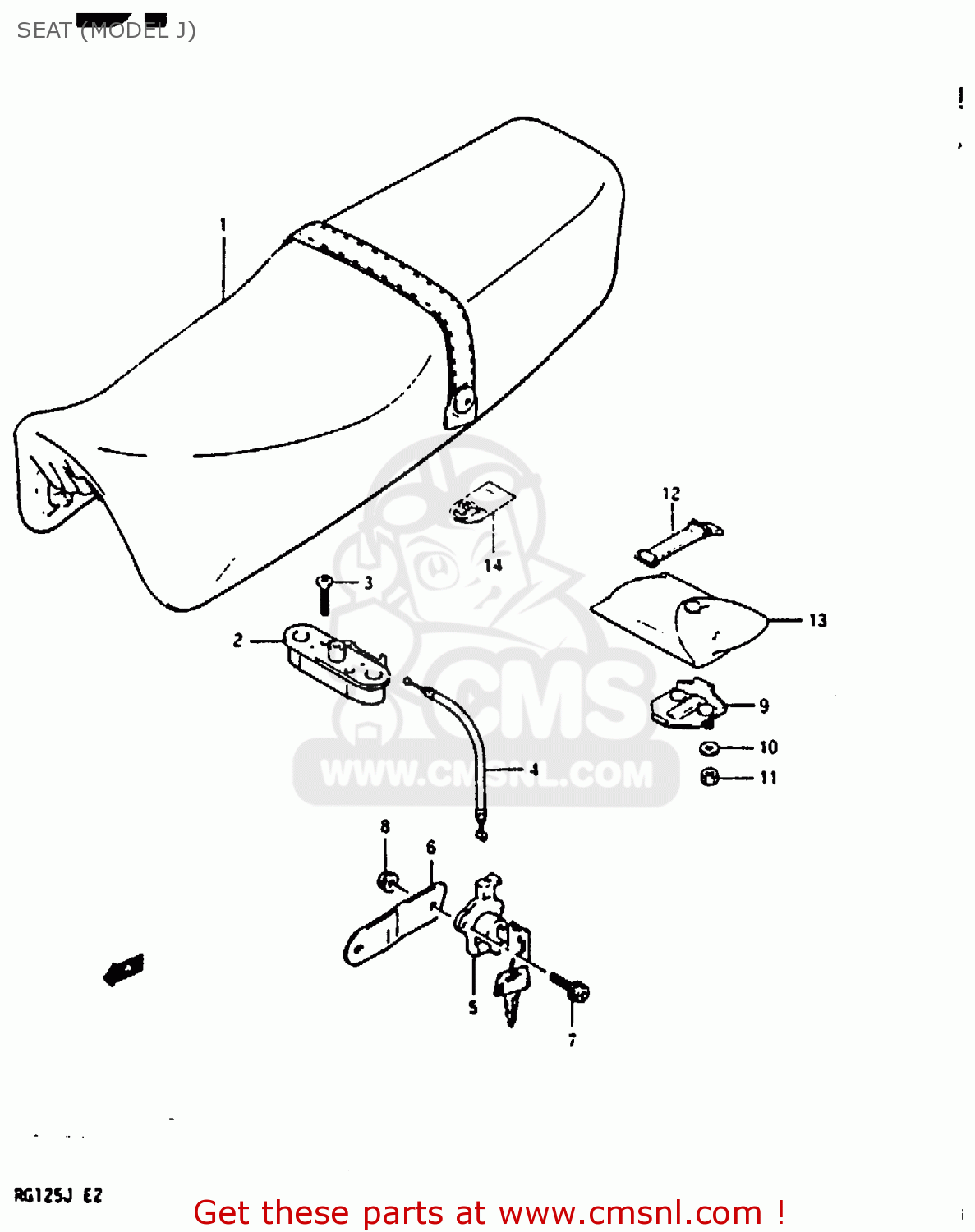 SEAT (MODEL J) RG125BU 1988 (J) (E02 E04)