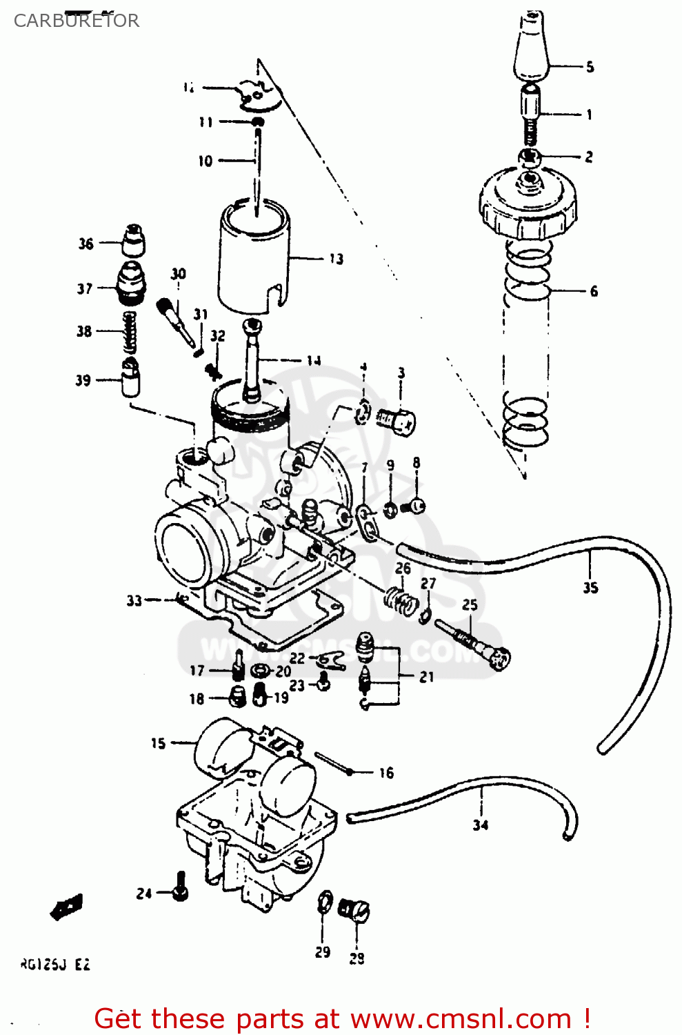 CARBURETOR RG125BU 1988 (J) (E02 E04)