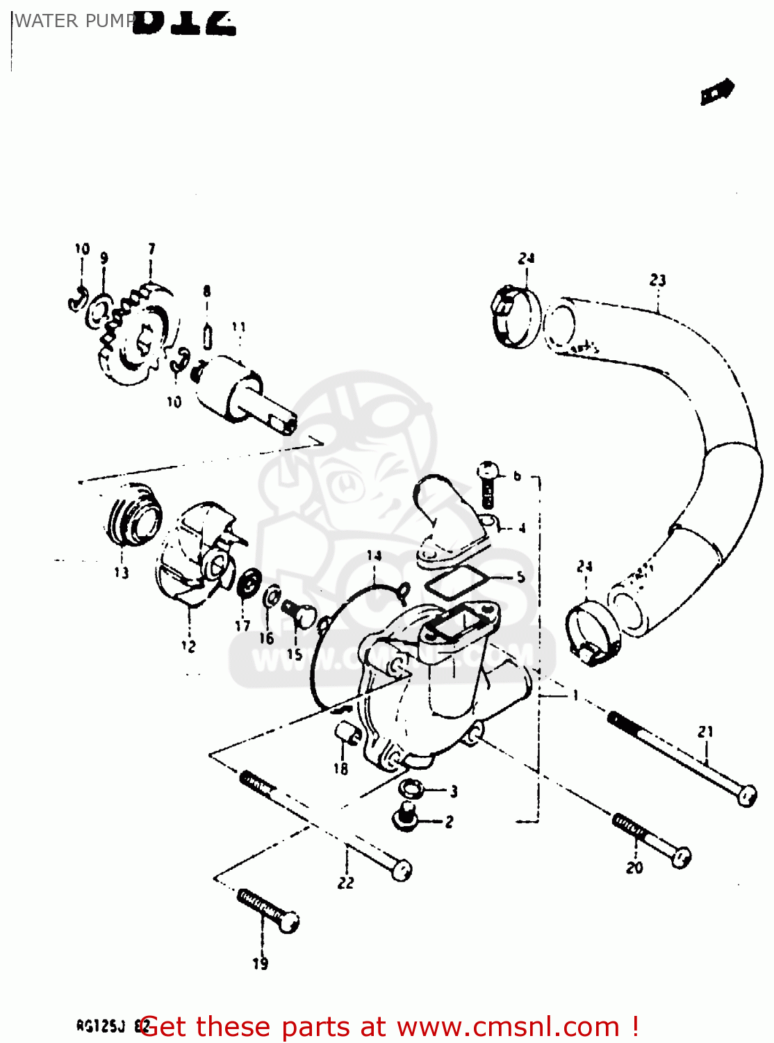 WATER PUMP RG125BU 1988 (J) (E02 E04)