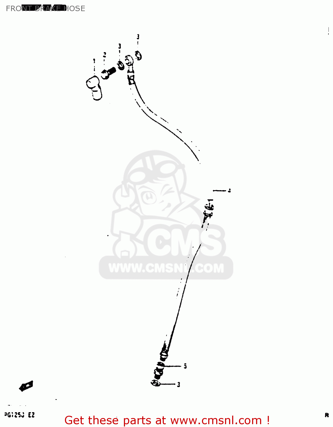 FRONT BRAKE HOSE RG125C 1986 (G) (E02 E04 E15 E17 E18 E21 E24 E30)