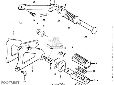 FOOTREST - RG125C 1986 (G) (E02 E04 E15 E17 E18 E21 E24 E30)