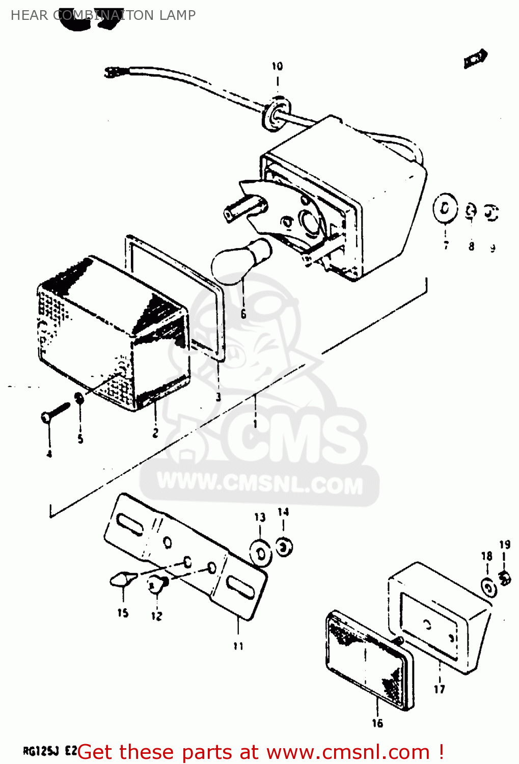 HEAR COMBINAITON LAMP RG125C 1987 (H) (E02 E04 E15 E17 E18 E30 E53)