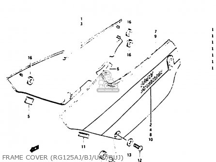 FRAME COVER (RG125AJ/BJ/UAJ/BUJ) - RG125C 1987 (H) (E02 E04 E15 E17 E18 E30 E53)
