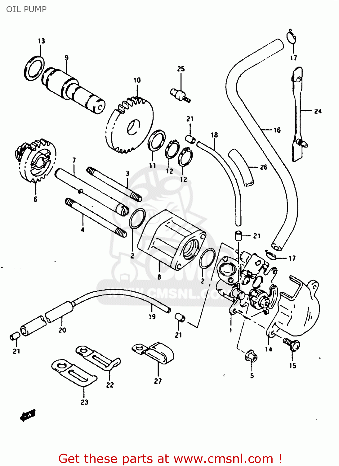 OIL PUMP RG125F 1992 (N) (E01 E02 E04 E15 E17 E18 E34)