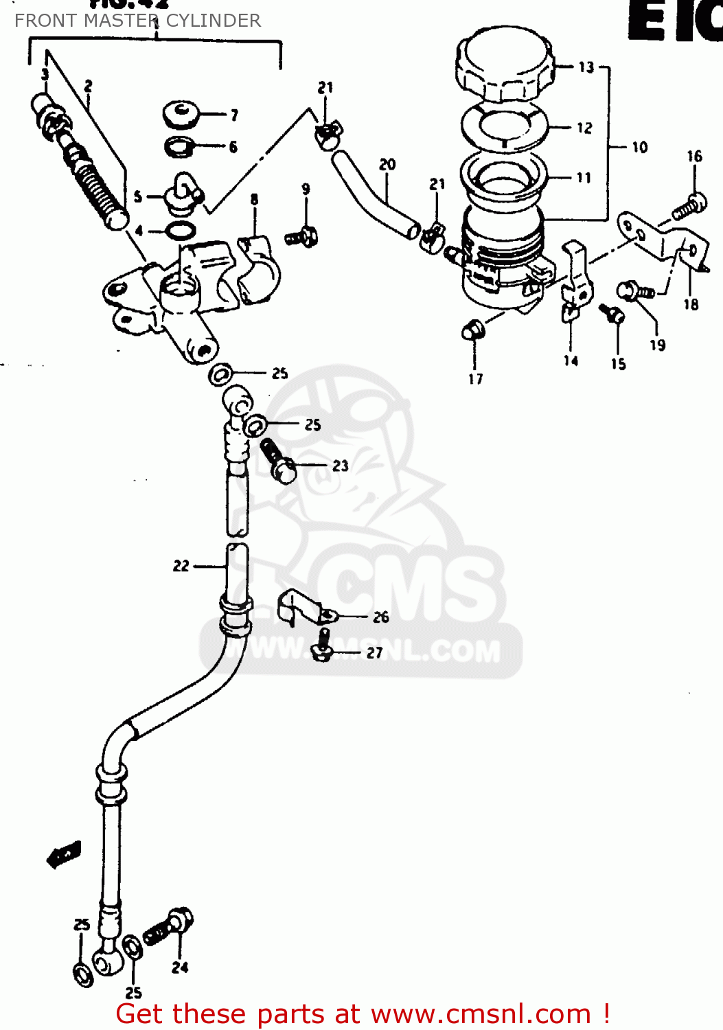 FRONT MASTER CYLINDER RG125F 1992 (N) (E01 E02 E04 E15 E17 E18 E34)