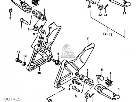 FOOTREST - RG125F 1992 (N) (E01 E02 E04 E15 E17 E18 E34)