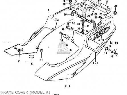 FRAME COVER (MODEL R) - RG125F 1992 (N) (E01 E02 E04 E15 E17 E18 E34)