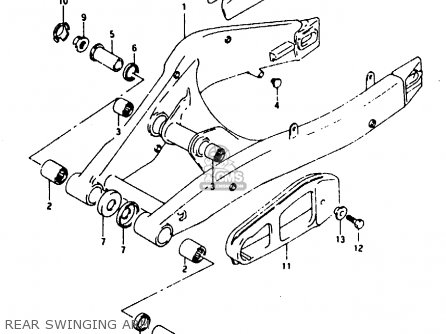 REAR SWINGING ARM - RG125F 1992 (N) (E01 E02 E04 E15 E17 E18 E34)