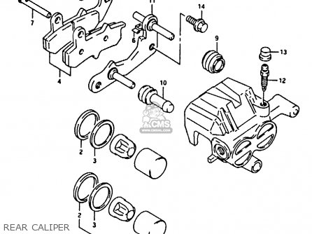 REAR CALIPER - RG125F 1992 (N) (E01 E02 E04 E15 E17 E18 E34)