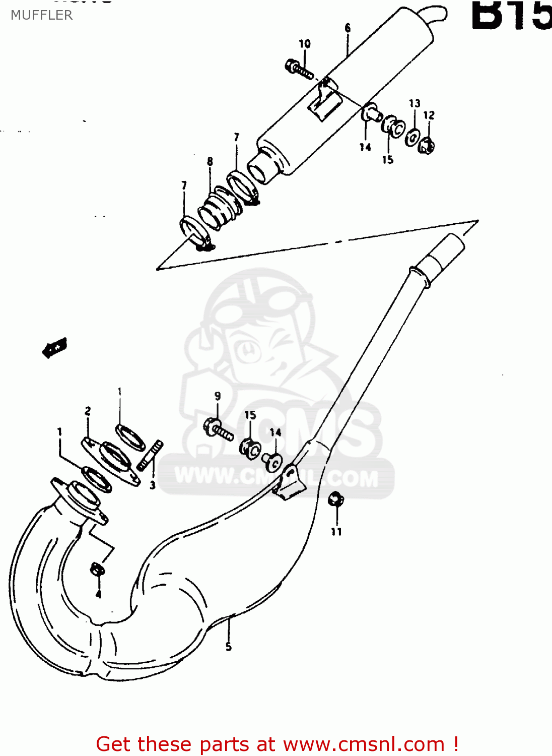 MUFFLER RG125F 1993 (P) (E01 E15 E17 E18 E34)
