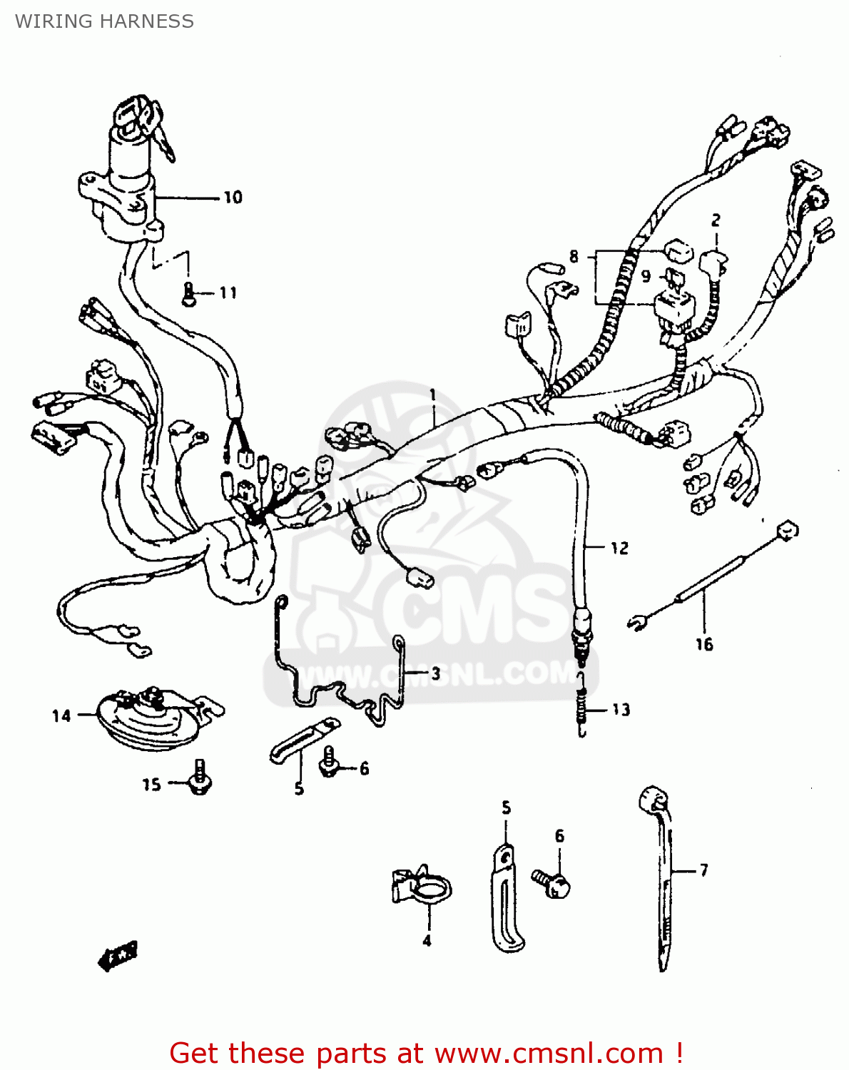 WIRING HARNESS RG125F 1993 (P) (E01 E15 E17 E18 E34)