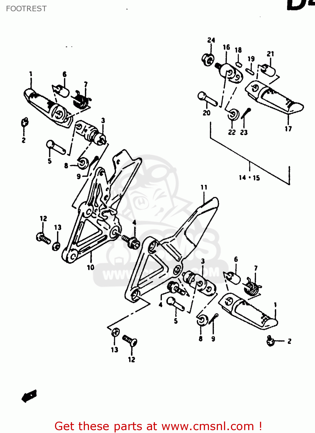FOOTREST RG125F 1993 (P) (E01 E15 E17 E18 E34)
