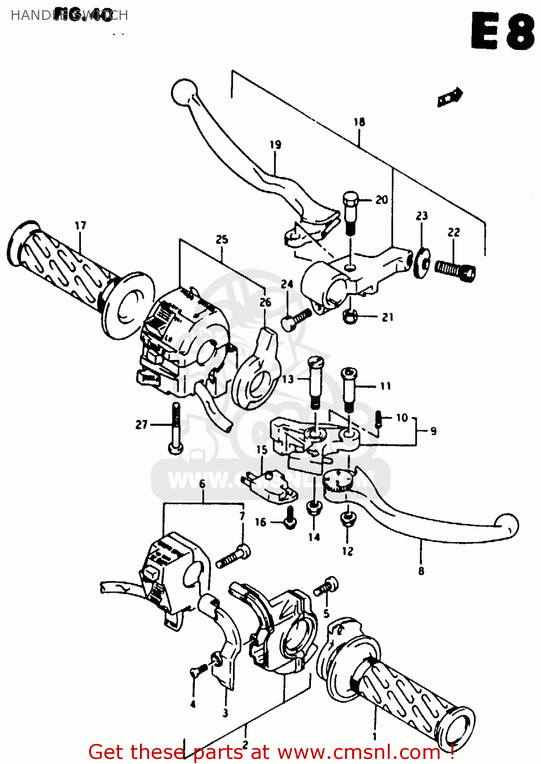 HANDLE SWITCH RG125F 1993 (P) (E01 E15 E17 E18 E34)