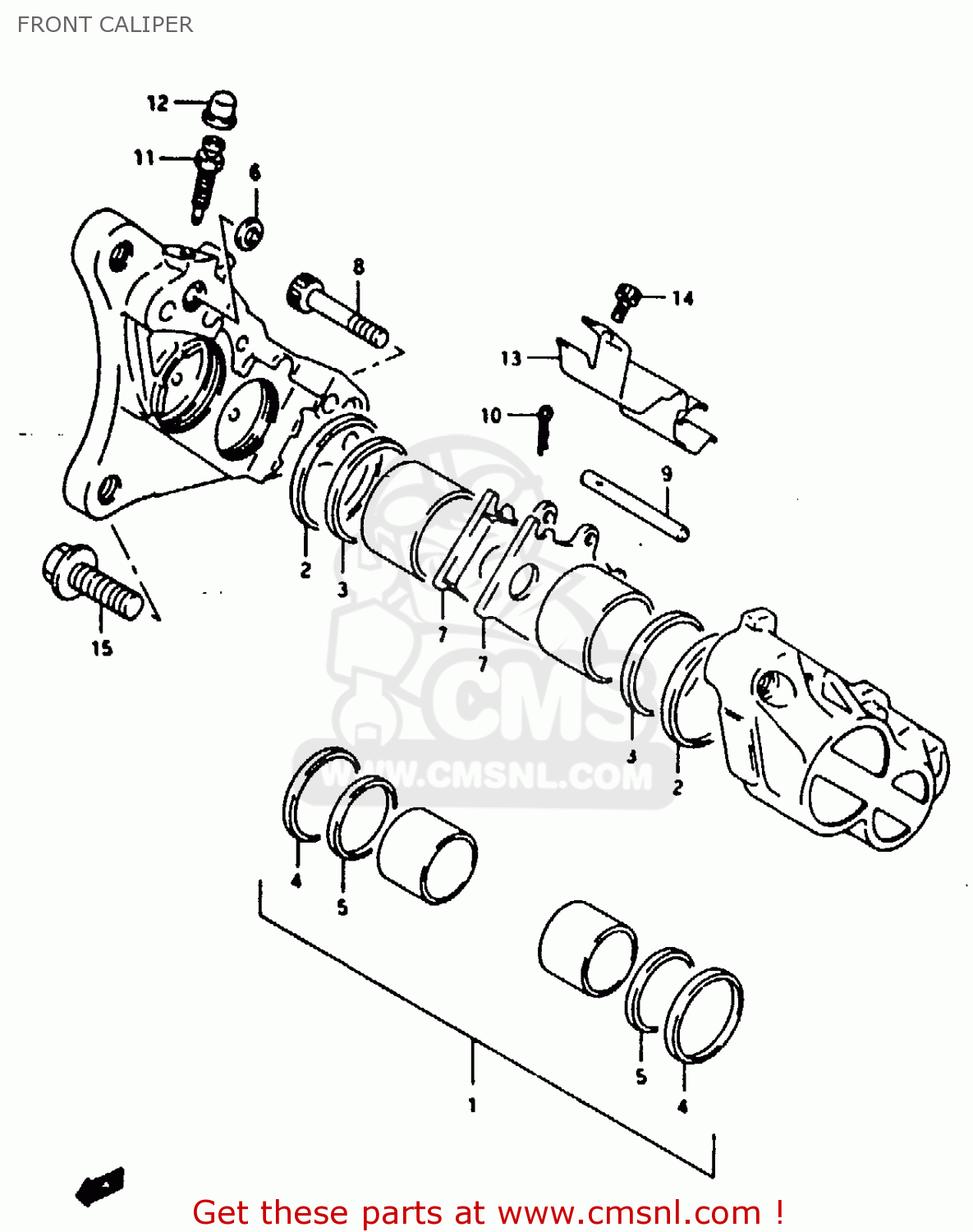 FRONT CALIPER RG125F 1993 (P) (E01 E15 E17 E18 E34)