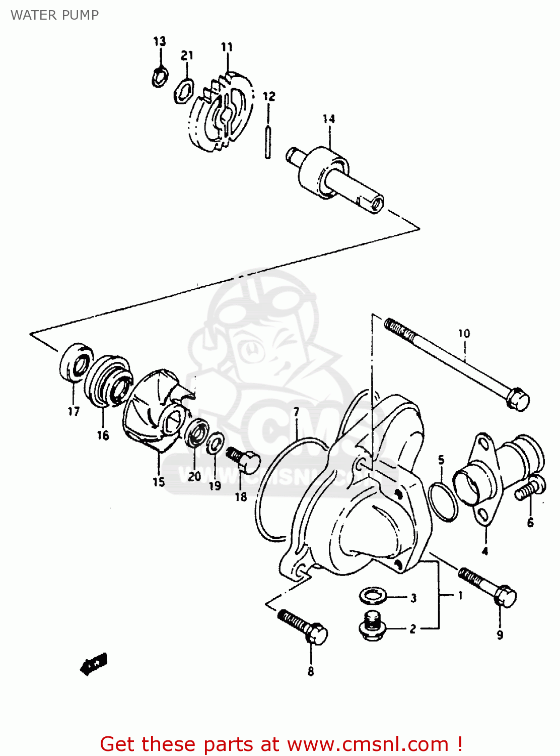 WATER PUMP RG125F 1994 (R) (E15 E18 E34)
