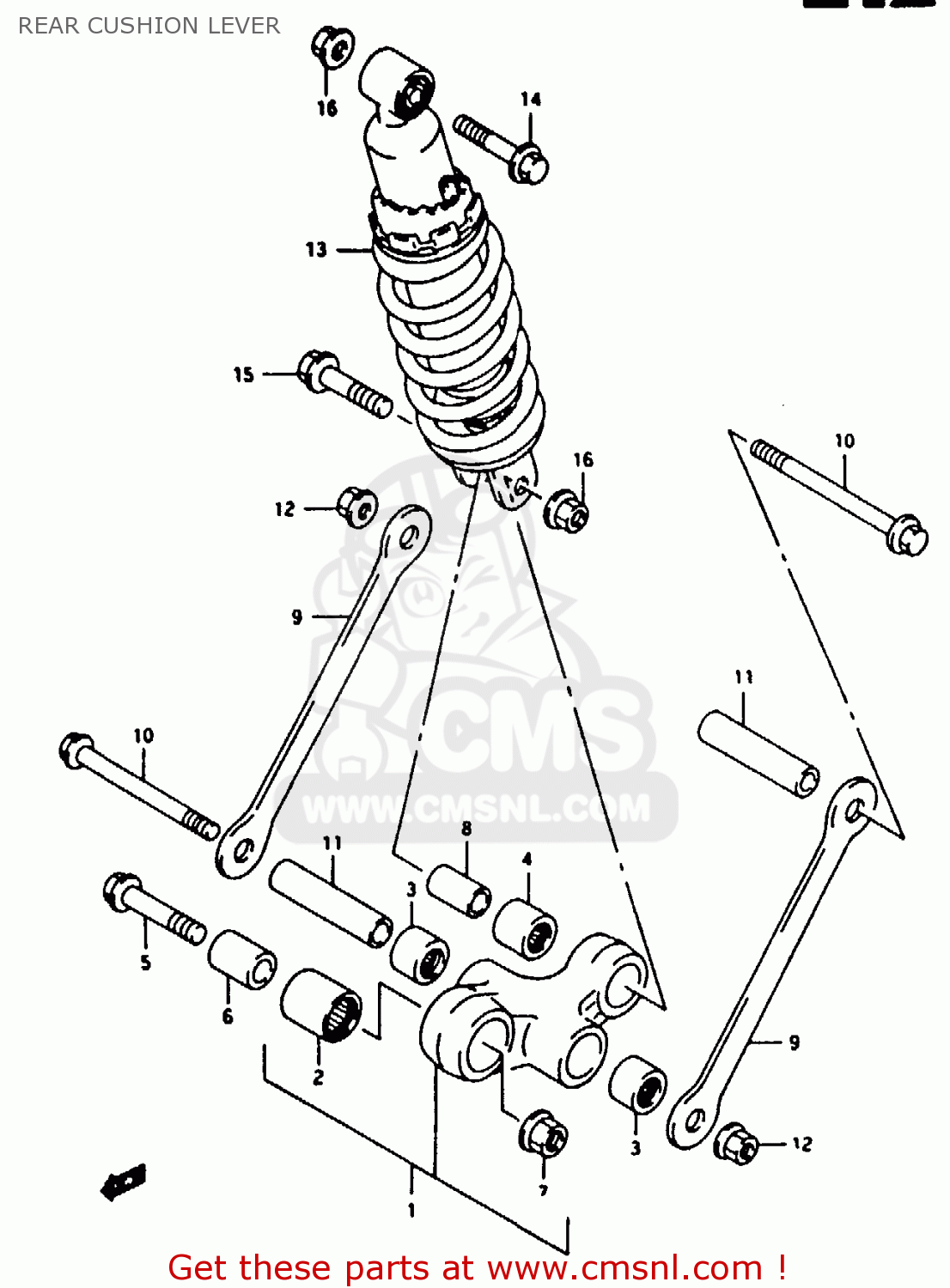 REAR CUSHION LEVER RG125F 1994 (R) (E15 E18 E34)