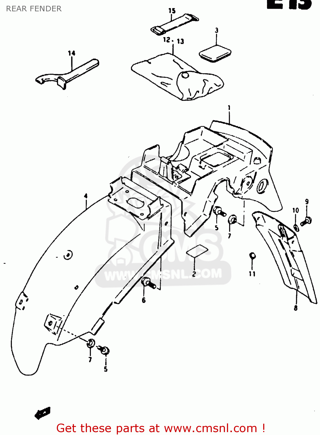 REAR FENDER RG125F 1994 (R) (E15 E18 E34)