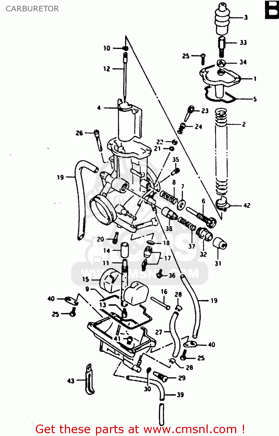 CARBURETOR RG125F 1994 (R) (E15 E18 E34)