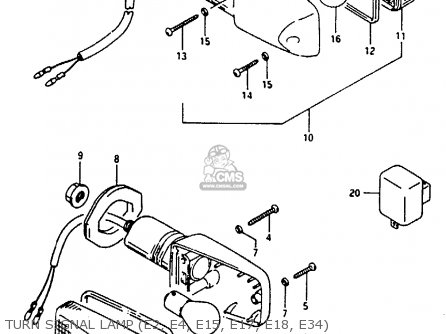 TURN SIGNAL LAMP (E2, E4, E15, E17, E18, E34) - RG125F 1994 (R) (E15 E18 E34)