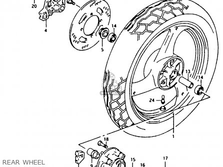 REAR WHEEL - RG125F 1994 (R) (E15 E18 E34)
