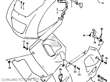 COWLING FITTING SET - RG125F 1994 (R) (E15 E18 E34)