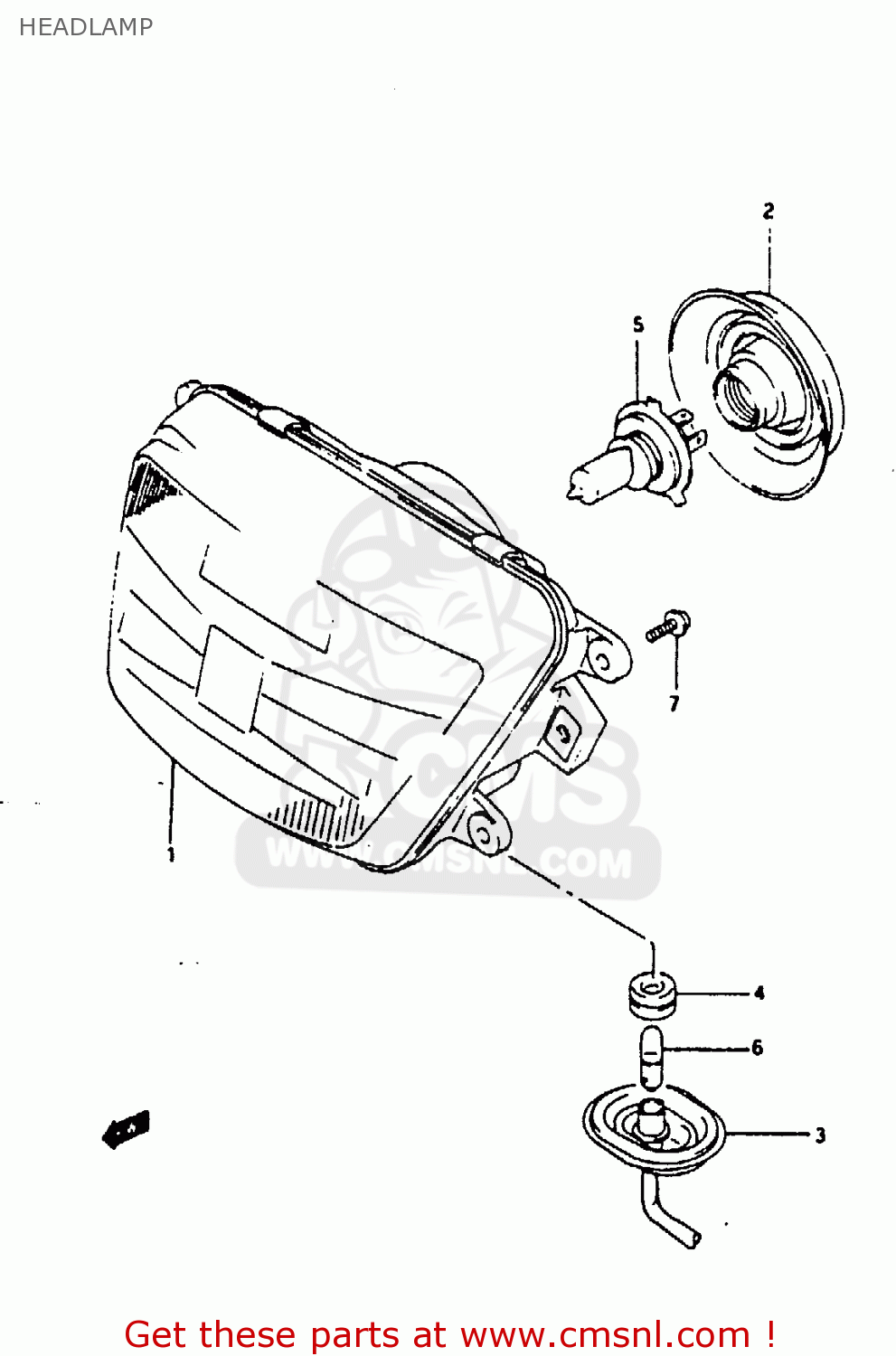HEADLAMP RG125FU 1992 (N) (E02 E04)