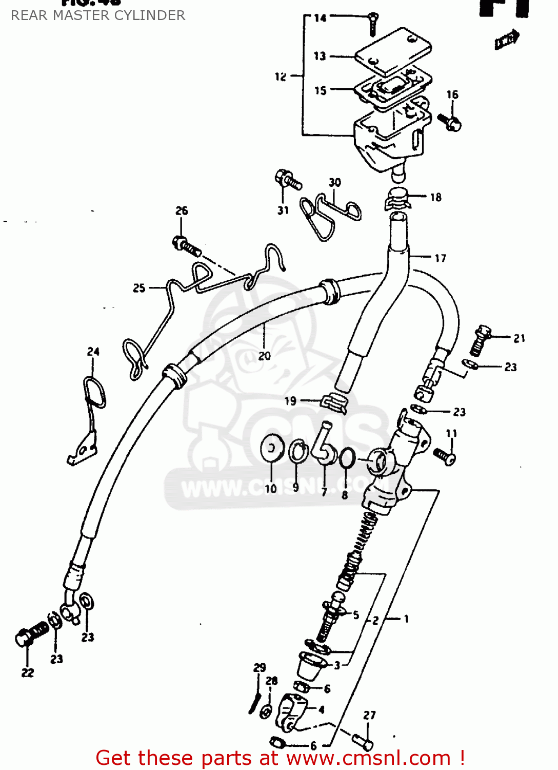 REAR MASTER CYLINDER RG125FU 1992 (N) (E02 E04)