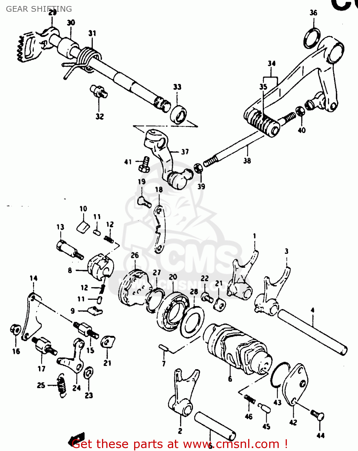GEAR SHIFTING RG125FU 1993 (P) (E02 E04)